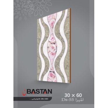 سرامیک طرح المیرا دکور صورتی ابعاد 60*30-کاشی باستان میبد-Elmira Design Ceramic