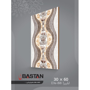 سرامیک طرح المیرا دکور طوسی تیره ابعاد 60*30-کاشی باستان میبد-Elmira Design Ceramic