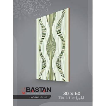 سرامیک طرح المیرا دکور B سبز ابعاد 60*30-کاشی باستان میبد-Elmira Design Ceramic