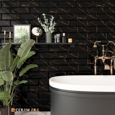 سرامیک طرح اورست مشکی مسی ابعاد 30*10-سرامیک سرام آرا-Ceramic Everest Ceram Ara Tile