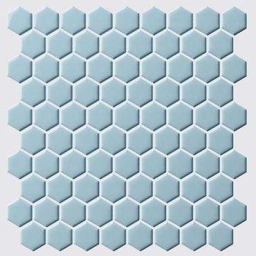 سرامیک استخری طرح هگزا آبی روشن 1 ابعاد-3.6*3.6-آرتما سرامیک- Pool Ceramic Hexagone Light Blue 1 Artema Ceramic