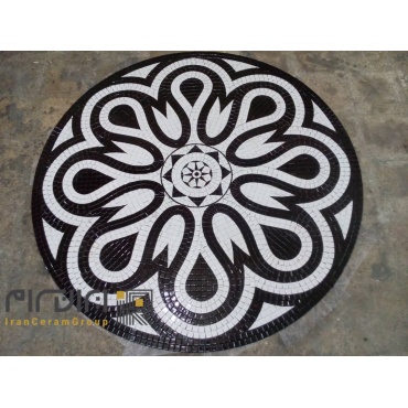 تابلو کاشی و سرامیک استخری اجرا شده سفید مشکی-کاشی البرز-Pool Ceramic Tile Panel