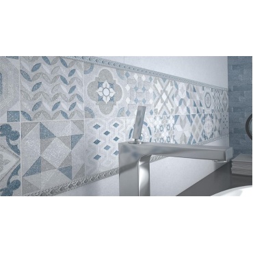سرامیک طرح کاستلو دکور آبی روشن ابعاد 100*30-کاشی سورنا-Castello Design Ceramics