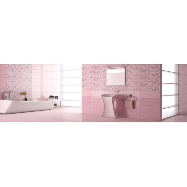 سرامیک طرح موناکو صورتی روشن دکور B ابعاد-60*30-کاشی اطلس مهریز-Ceramic Monaco Atlas Tile