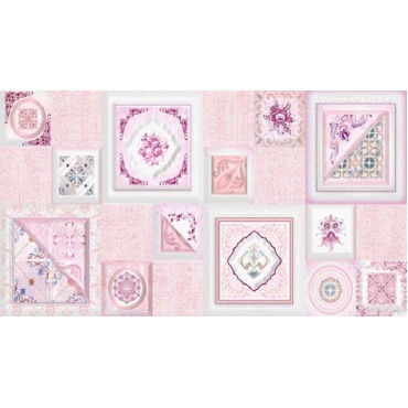 سرامیک طرح موناکو صورتی روشن دکور A ابعاد-60*30-کاشی اطلس مهریز-Ceramic Monaco Atlas Tile