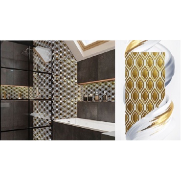 سرامیک طرح تیبا طلایی ابعاد-60*30-سرامیک جهانگیر سرام-Ceramic Tiba Jahangir Ceram