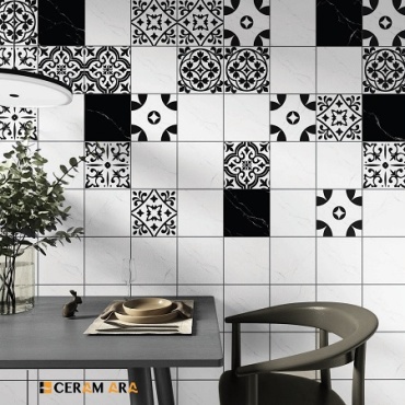 سرامیک طرح نانگا دکور C ابعاد 15*15-سرامیک سرام آرا-Ceramic Nanga Ceram Ara Tile