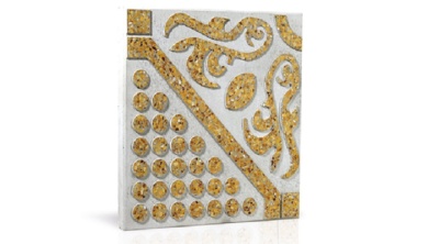موزاییک حیاطی طرح گل Y407 زرد-40*40-شایان گستر موزاییک-Courtyard Y407 Shayan Gostar Mosaic