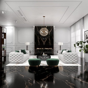 سرامیک طرح ماربلوس مشکی ابعاد-120*60-کاشی گلدیس- Ceramic Marbles Goldis Tile