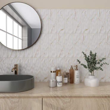 سرامیک طرح اورست رستیک طلایی سفید ابعاد 30*10-سرامیک سرام آرا-Ceramic Rustic Everest Ceram Ara Tile