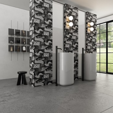 سرامیک طرح یونی سفید مشکی ابعاد 30*10-سرامیک سرام آرا-Ceramic Yuni Ceram Ara Tile