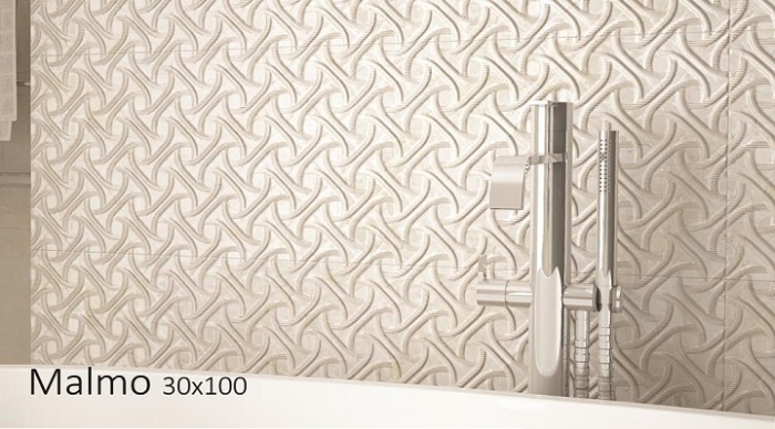 سرامیک طرح مالمو موج دار کرم روشن ابعاد 100*30-کاشی سورنا-Malmo Design Ceramics