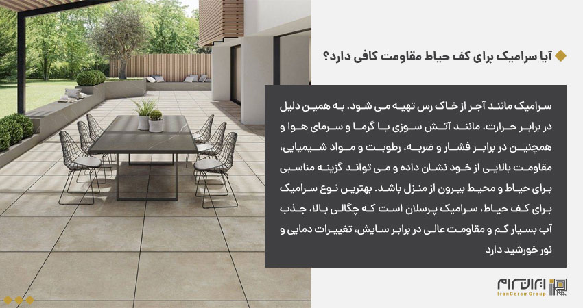 آیا سرامیک برای کف حیاط مقاومت کافی دارد؟